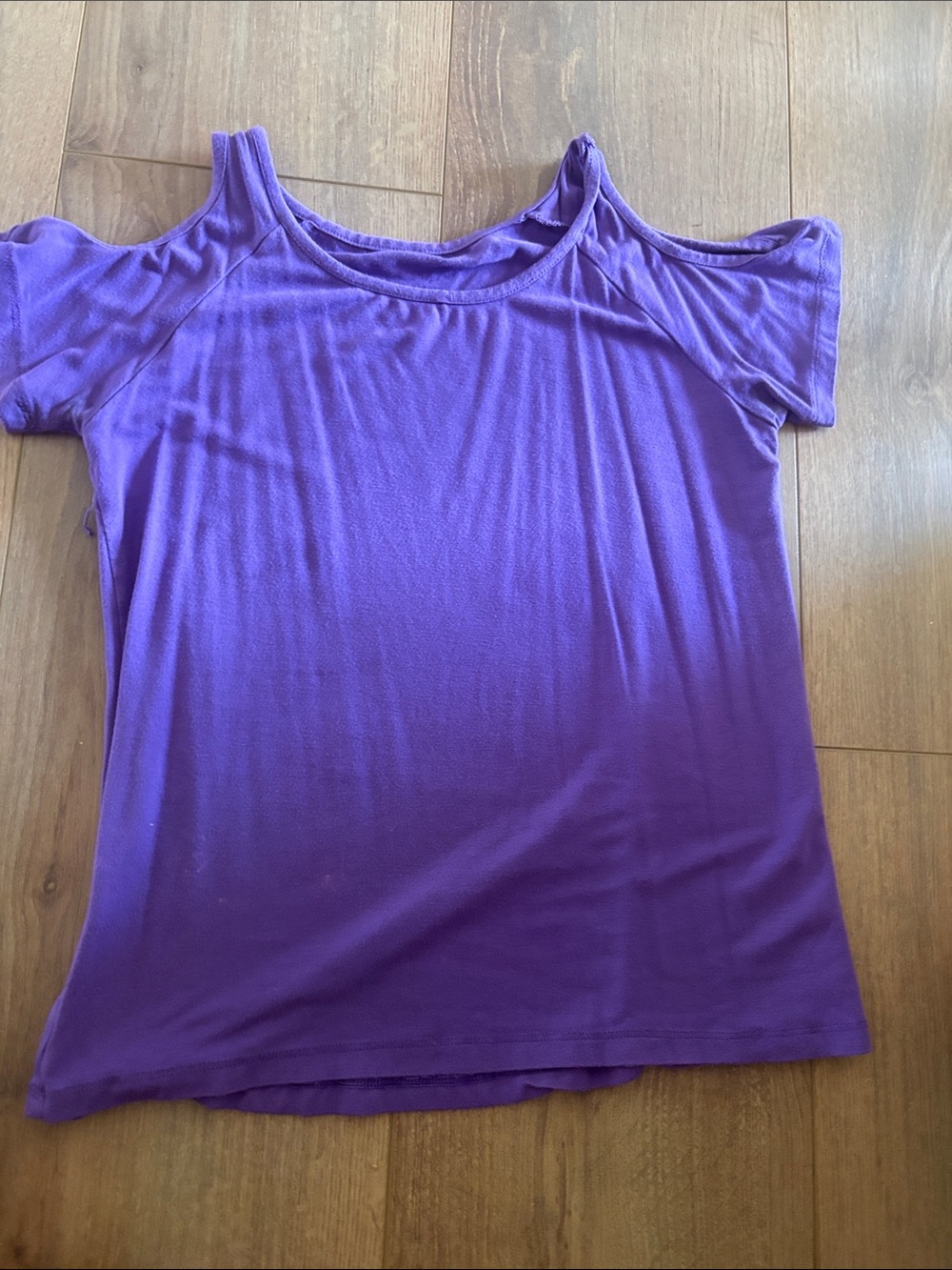 Purple Cold-Shoulder Women’s Top